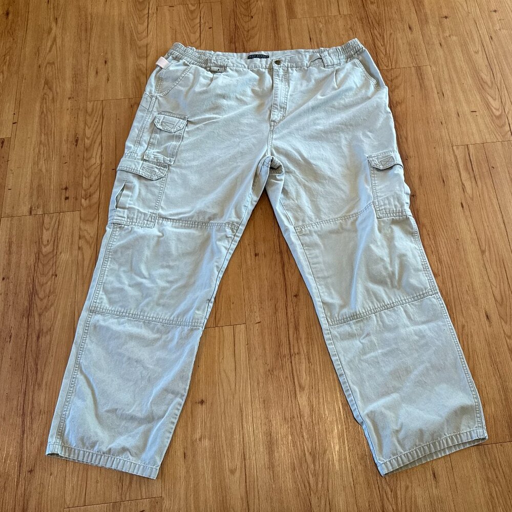 VTG Royal Robbins Mens 44x32 Cargo Pants Double Knee Utility Outdoor Khaki